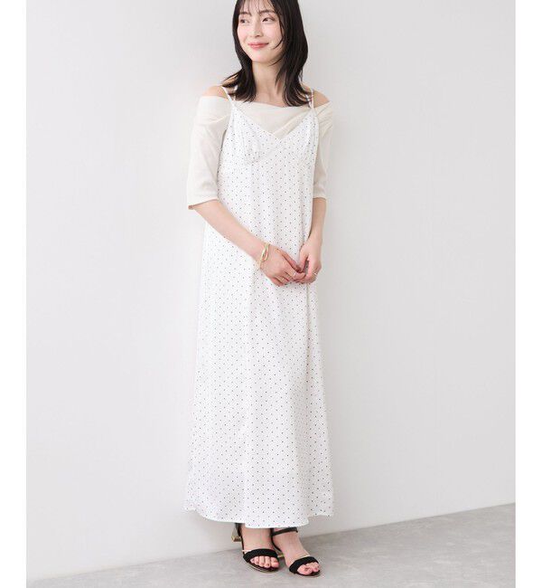 VIS「ドットサテンキャミワンピース」|ワンピース|
