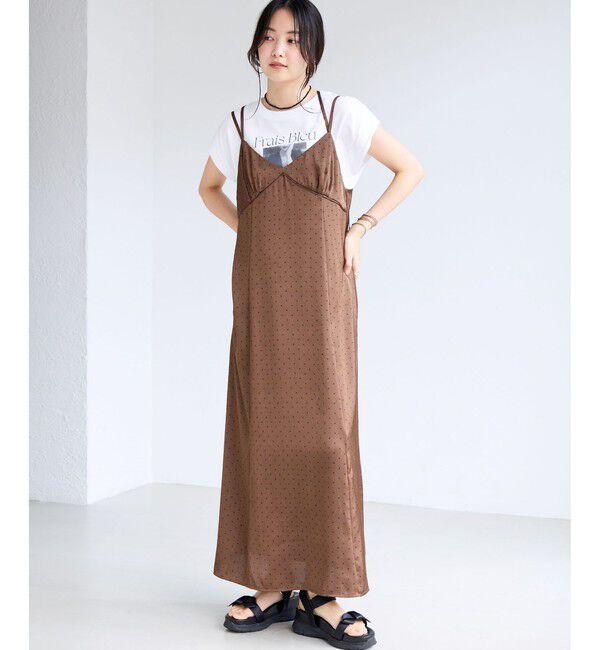 VIS「ドットサテンキャミワンピース」|ワンピース|