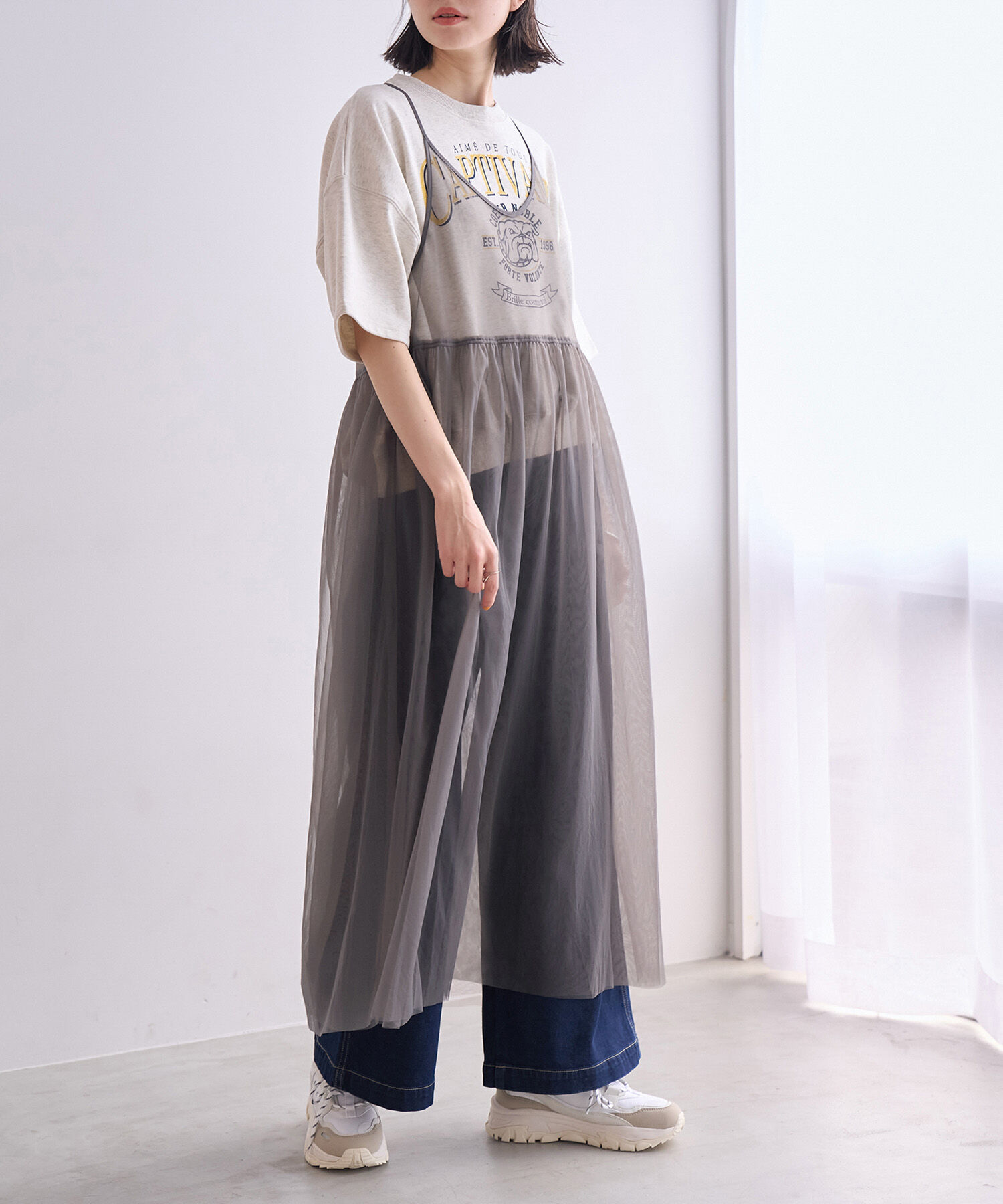 ROPE' PICNIC R「バックリボンチュールキャミワンピース」|ワンピース|