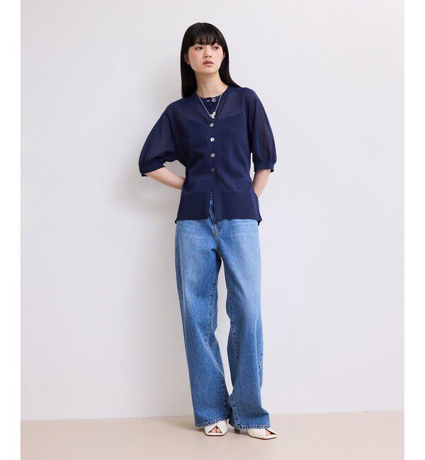 ADAM ET ROPE'「【WEB限定】バックスリットベルテッドカーディガン」|カーディガン|