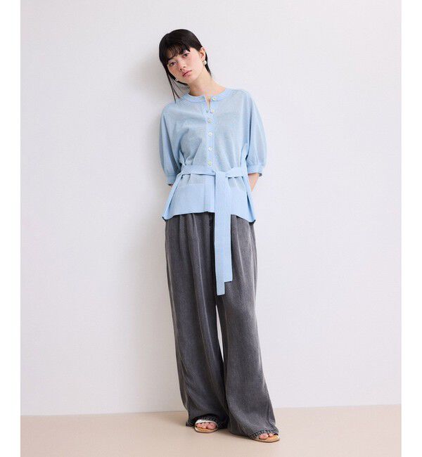 ADAM ET ROPE'「【WEB限定】バックスリットベルテッドカーディガン」|カーディガン|