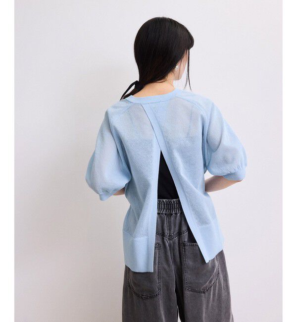 ADAM ET ROPE'「【WEB限定】バックスリットベルテッドカーディガン」|カーディガン|
