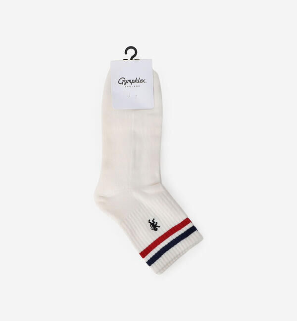  「Gymphlex | パイル カラーラインソックス MEN」|ソックス|WHITE系2