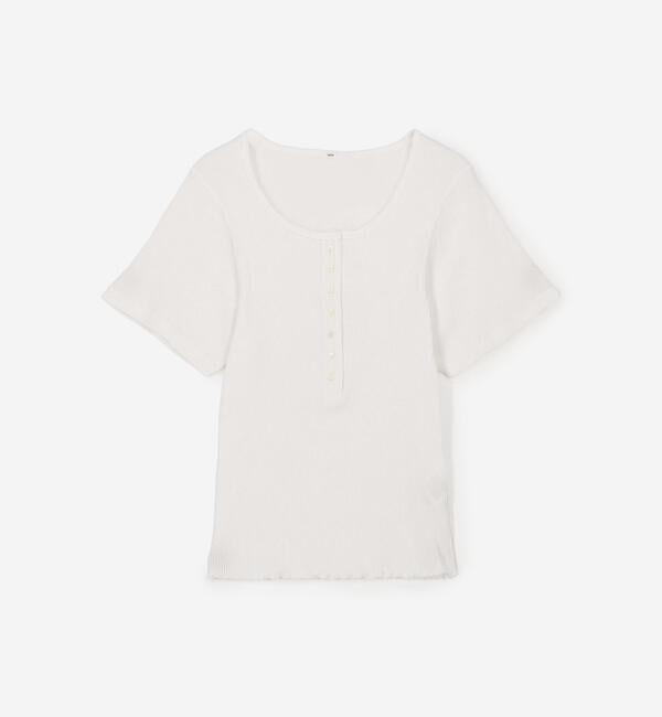  「TICCA | スーピマコットン テレコヘンリーネックTシャツ WOMEN」|Tシャツ・カットソー|WHITE
