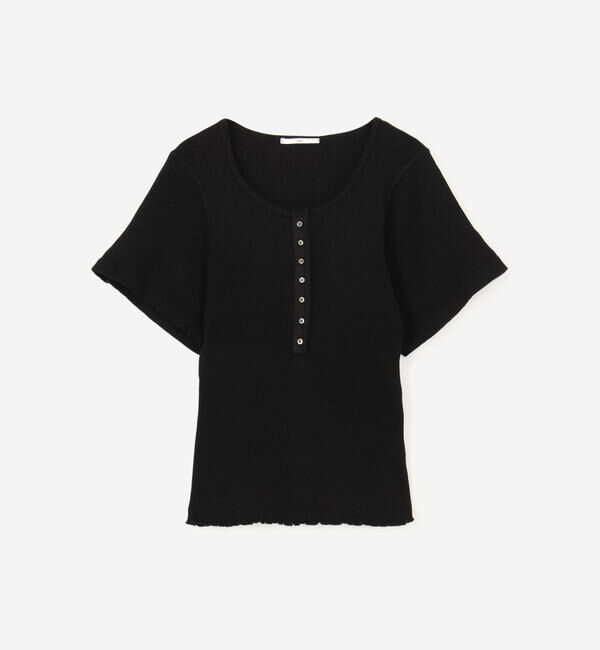  「TICCA | スーピマコットン テレコヘンリーネックTシャツ WOMEN」|Tシャツ・カットソー|BLACK
