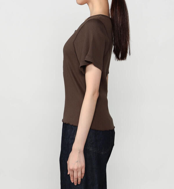  「TICCA | スーピマコットン テレコヘンリーネックTシャツ WOMEN」|Tシャツ・カットソー|
