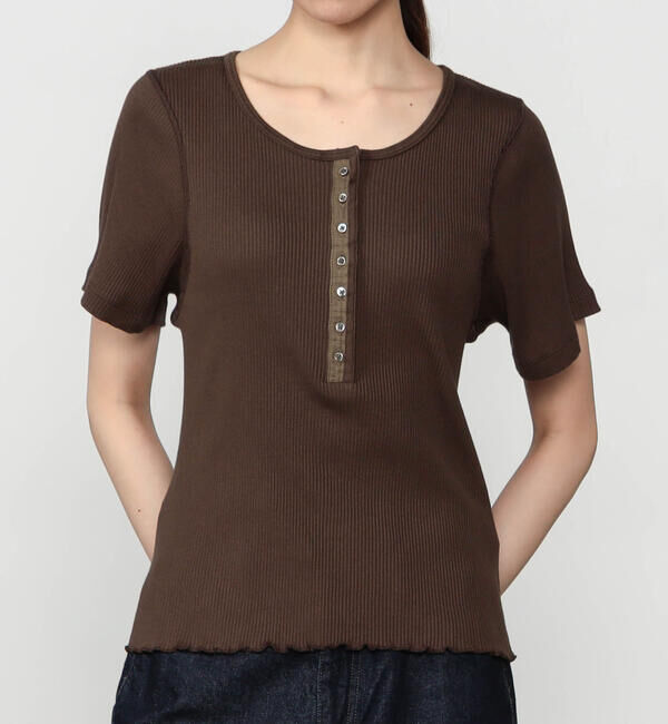  「TICCA | スーピマコットン テレコヘンリーネックTシャツ WOMEN」|Tシャツ・カットソー|