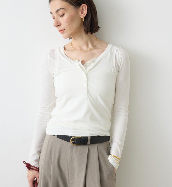  「【La nature linge】キュプラハイツイストヘンリータンク」|Tシャツ・カットソー|