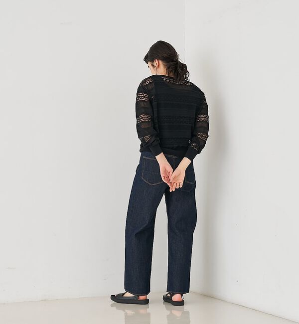 collex「レーシー柄クルーネックニットカーディガン」|カーディガン|