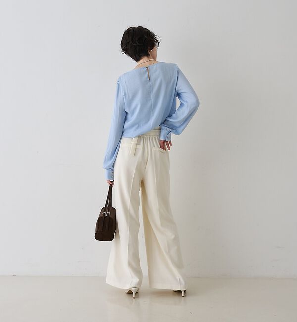 Rouge vif「【一部店舗限定】ドレープサテンブラウス」|シャツ・ブラウス|