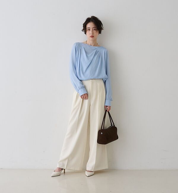 Rouge vif「【一部店舗限定】ドレープサテンブラウス」|シャツ・ブラウス|