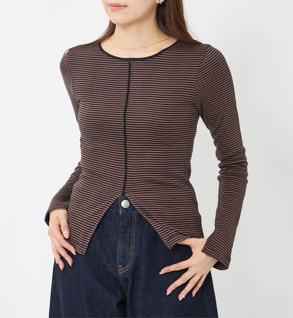 Rouge vif「【Robert P Miller | ロバート・ピー・ミラー】Prib Slit」|Tシャツ・カットソー|ブラウン