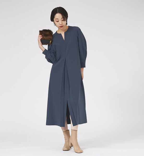 qualite「ボックスプリーツワンピース」|ワンピース|