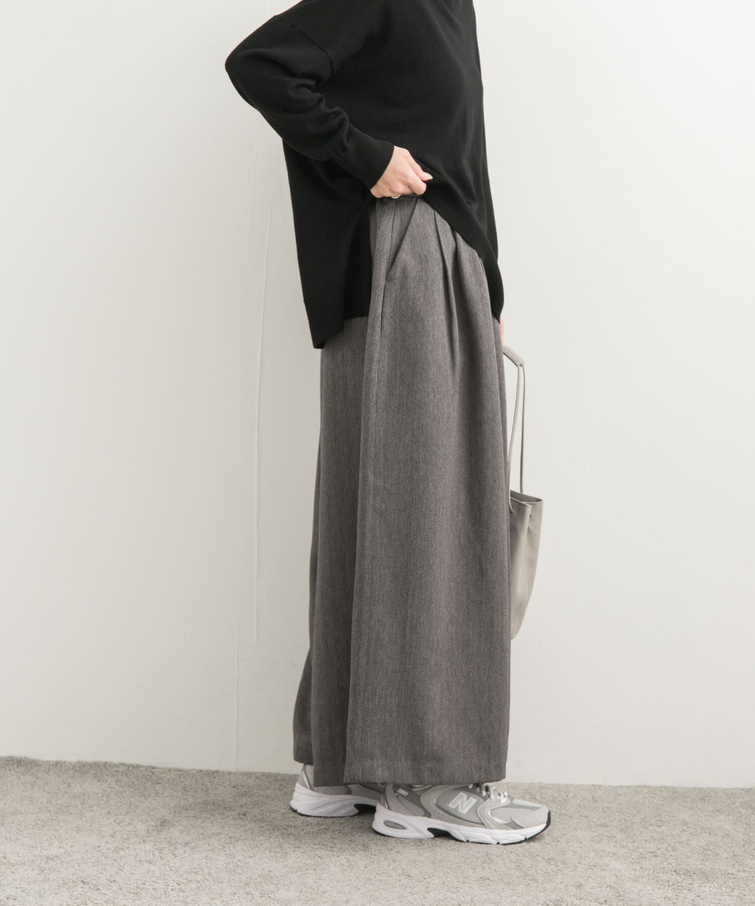 URBAN RESEARCH DOORS「メランジヘリンボーンギャザーワイドパンツ」|その他|