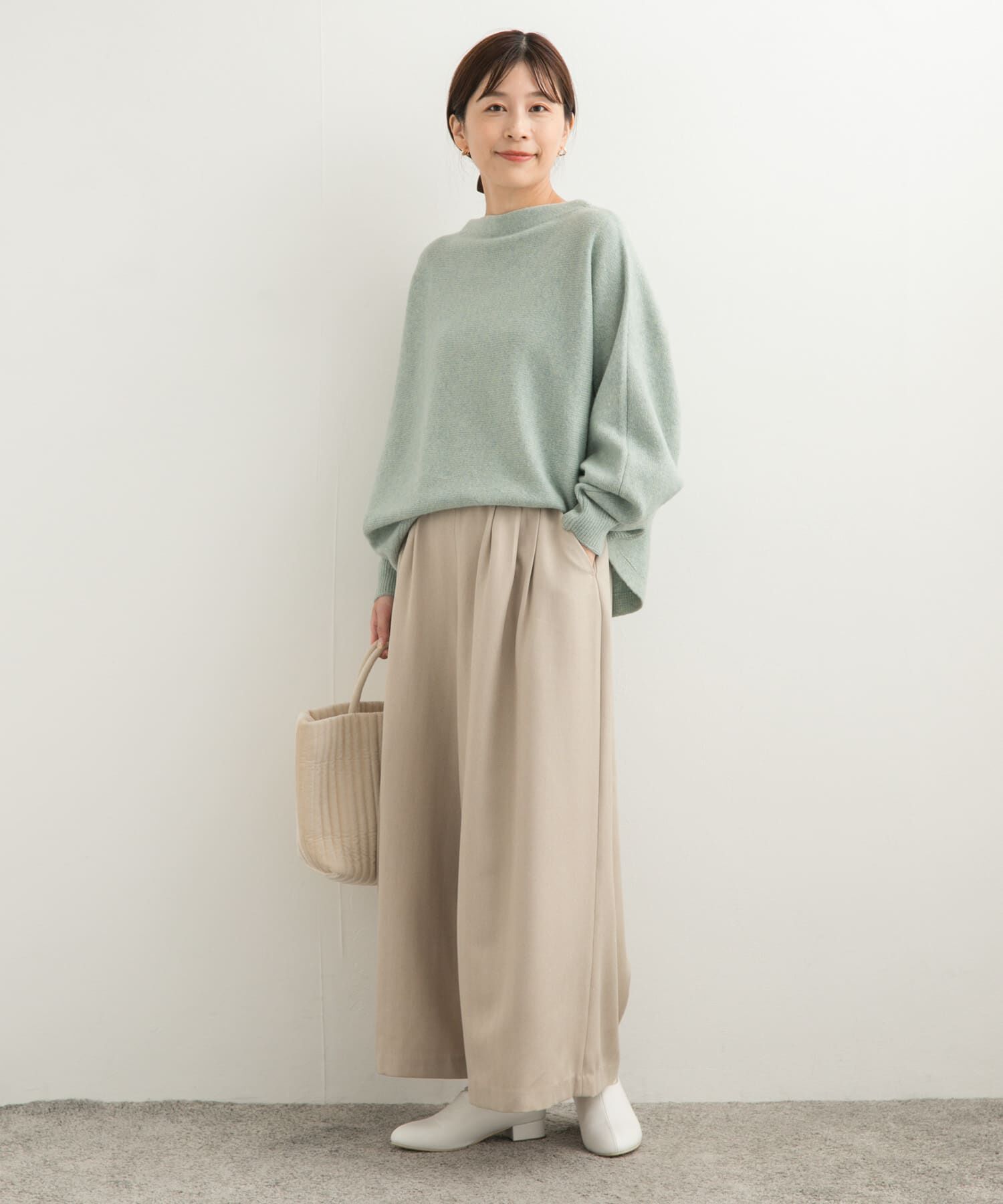 URBAN RESEARCH DOORS「メランジヘリンボーンギャザーワイドパンツ」|その他|