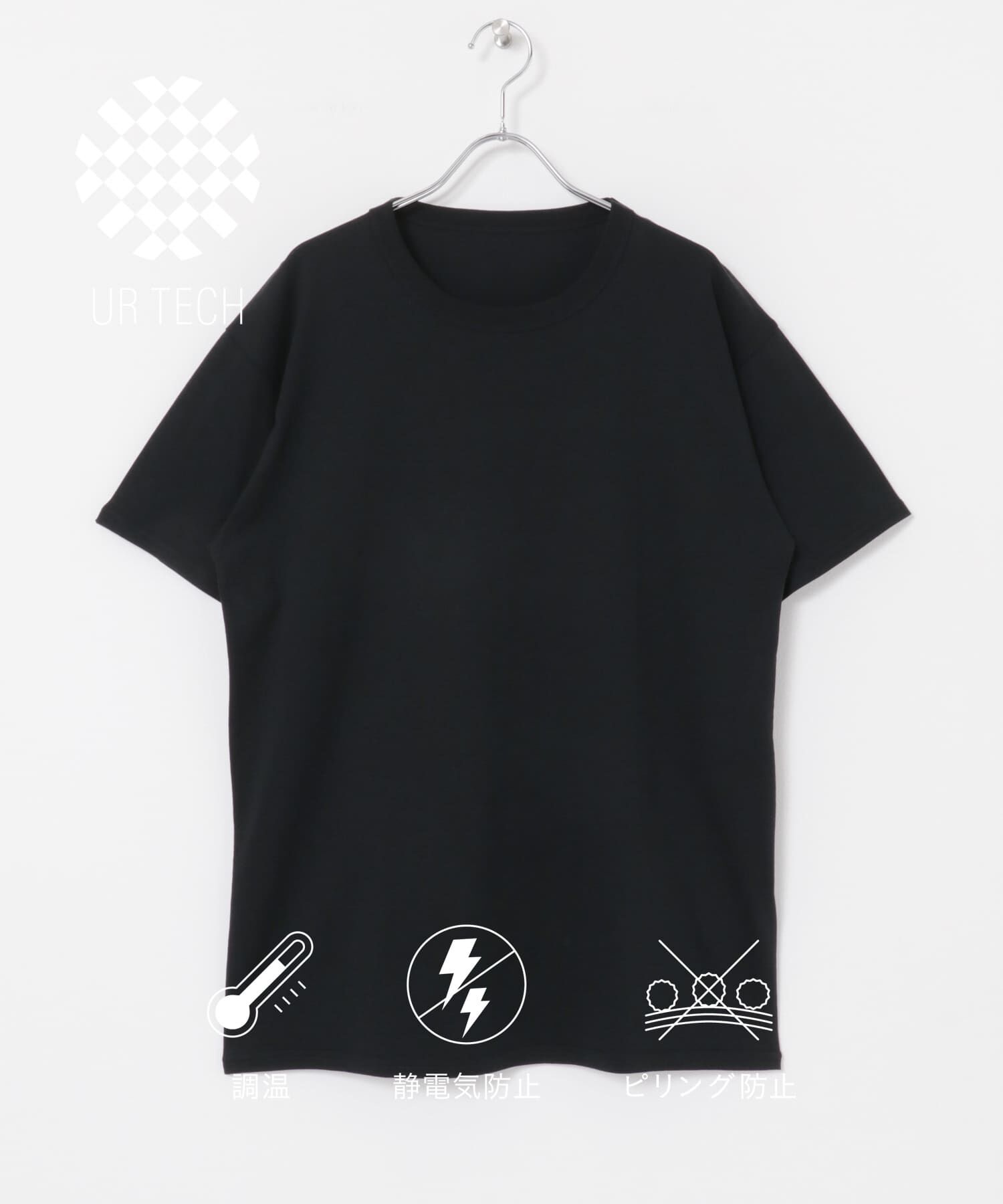 URBAN RESEARCH「『UR TECH』クルーネックTシャツ」|Tシャツ・カットソー|ブラック