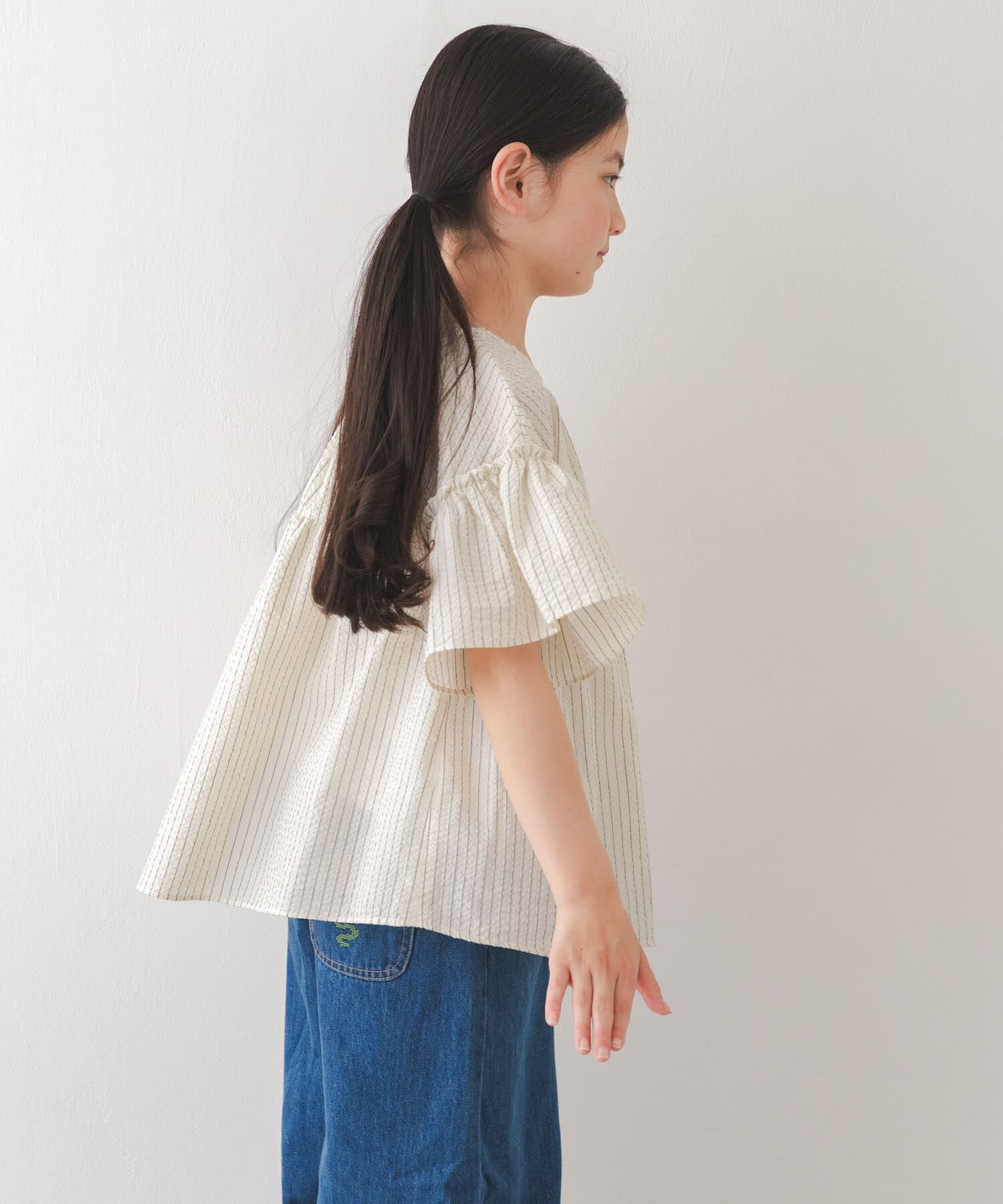 URBAN RESEARCH DOORS「『150サイズあり』ストライプ2wayサッカーブラウス(KIDS)」|その他|