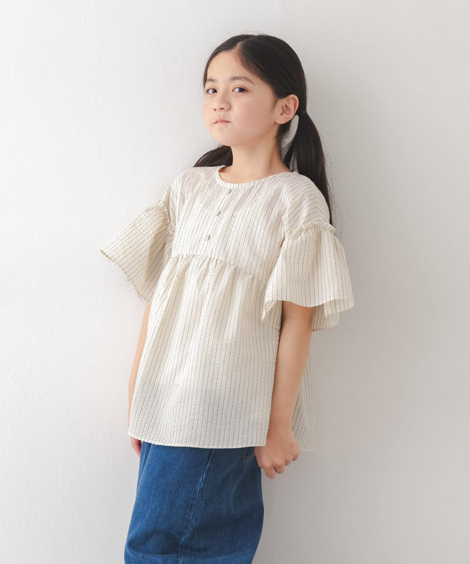 URBAN RESEARCH DOORS「『150サイズあり』ストライプ2wayサッカーブラウス(KIDS)」|その他|