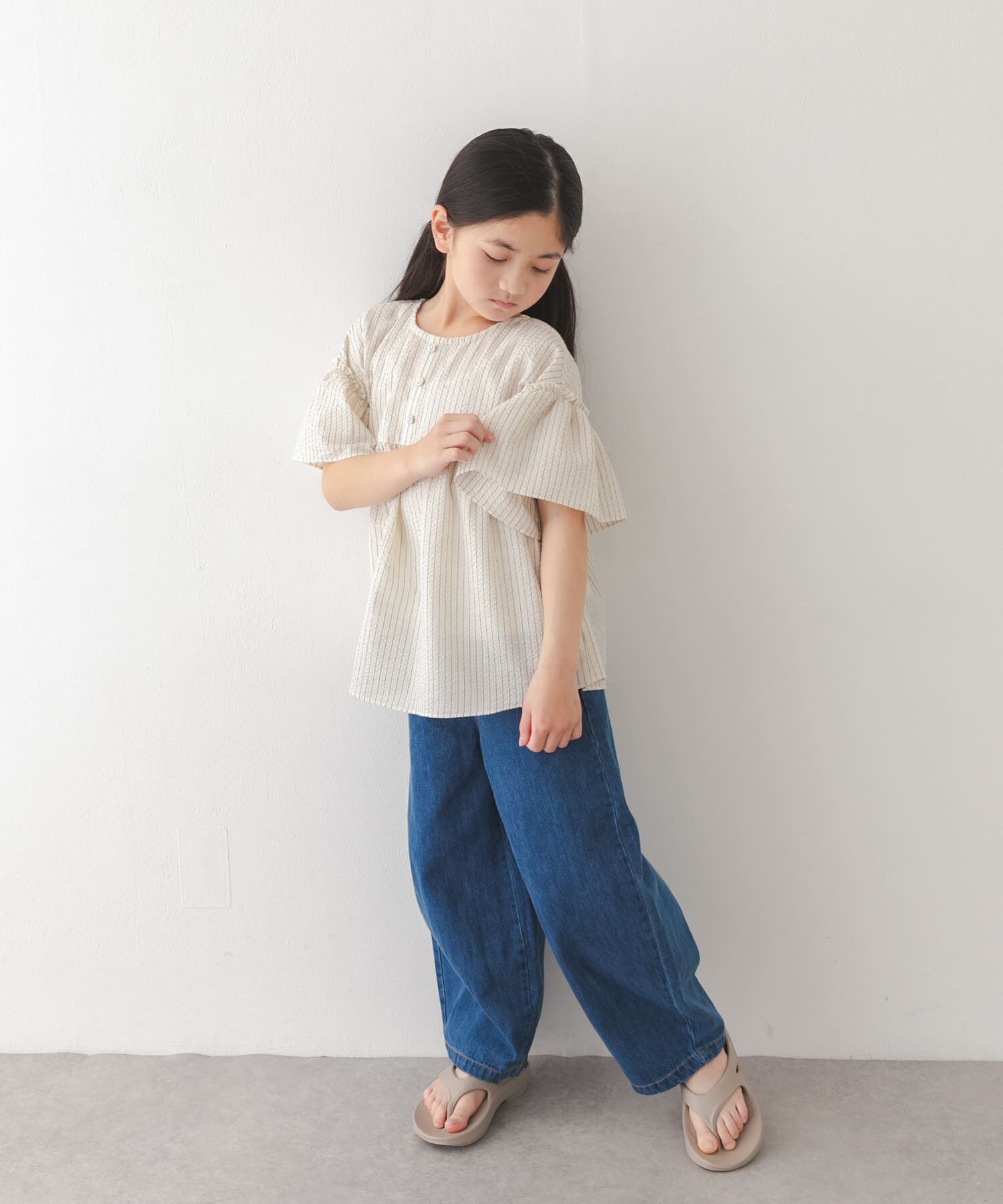 URBAN RESEARCH DOORS「『150サイズあり』ストライプ2wayサッカーブラウス(KIDS)」|その他|