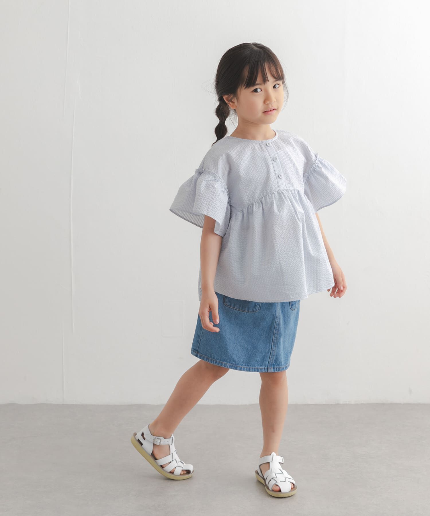 URBAN RESEARCH DOORS「『150サイズあり』ストライプ2wayサッカーブラウス(KIDS)」|その他|