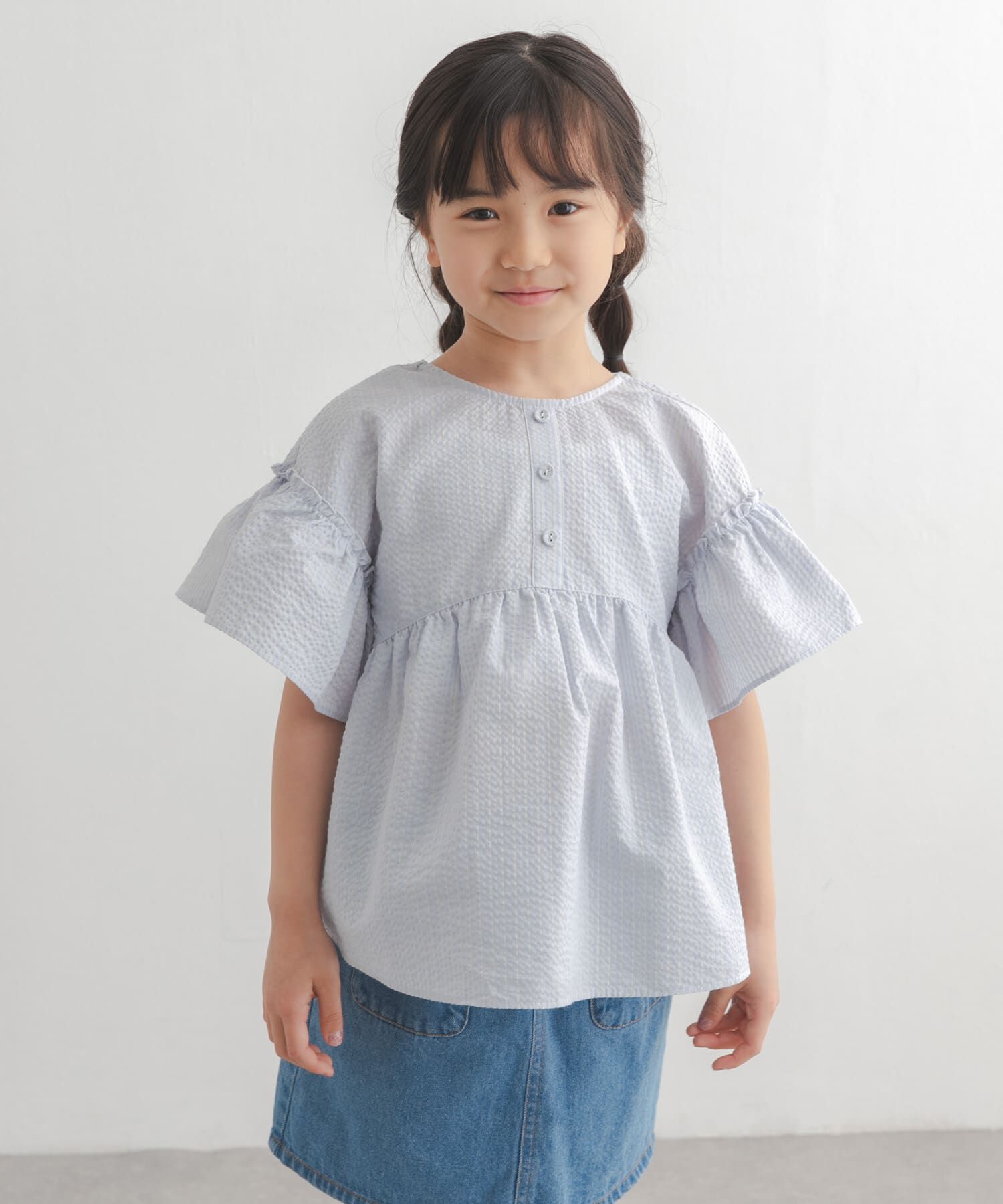 URBAN RESEARCH DOORS「『150サイズあり』ストライプ2wayサッカーブラウス(KIDS)」|その他|