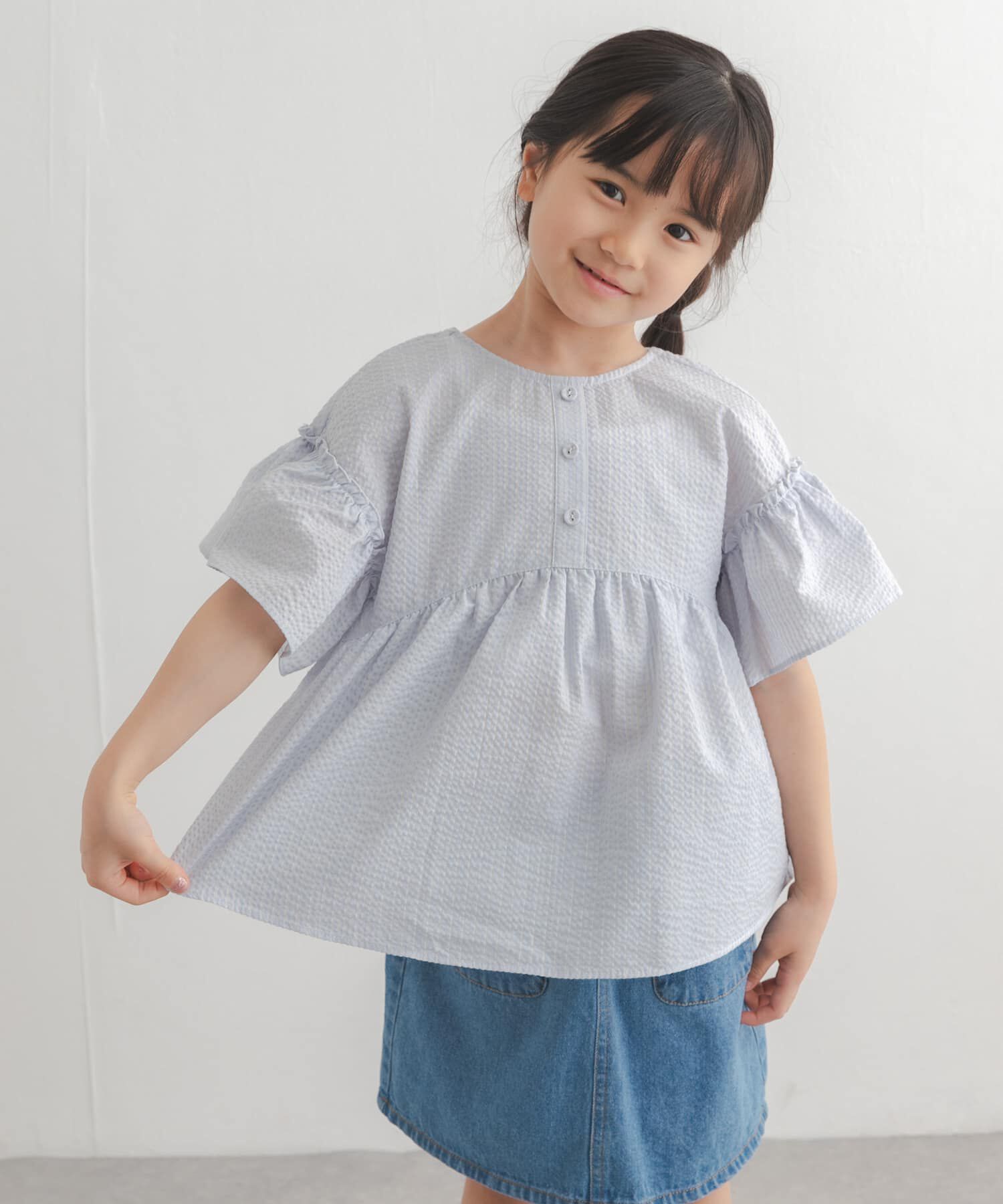 URBAN RESEARCH DOORS「『150サイズあり』ストライプ2wayサッカーブラウス(KIDS)」|その他|