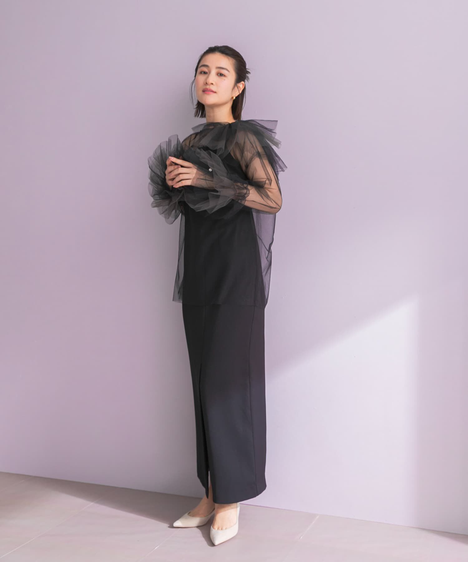 URBAN RESEARCH ROSSO「ANDRESD　BLOOMING TULLE DRESS」|ワンピース|