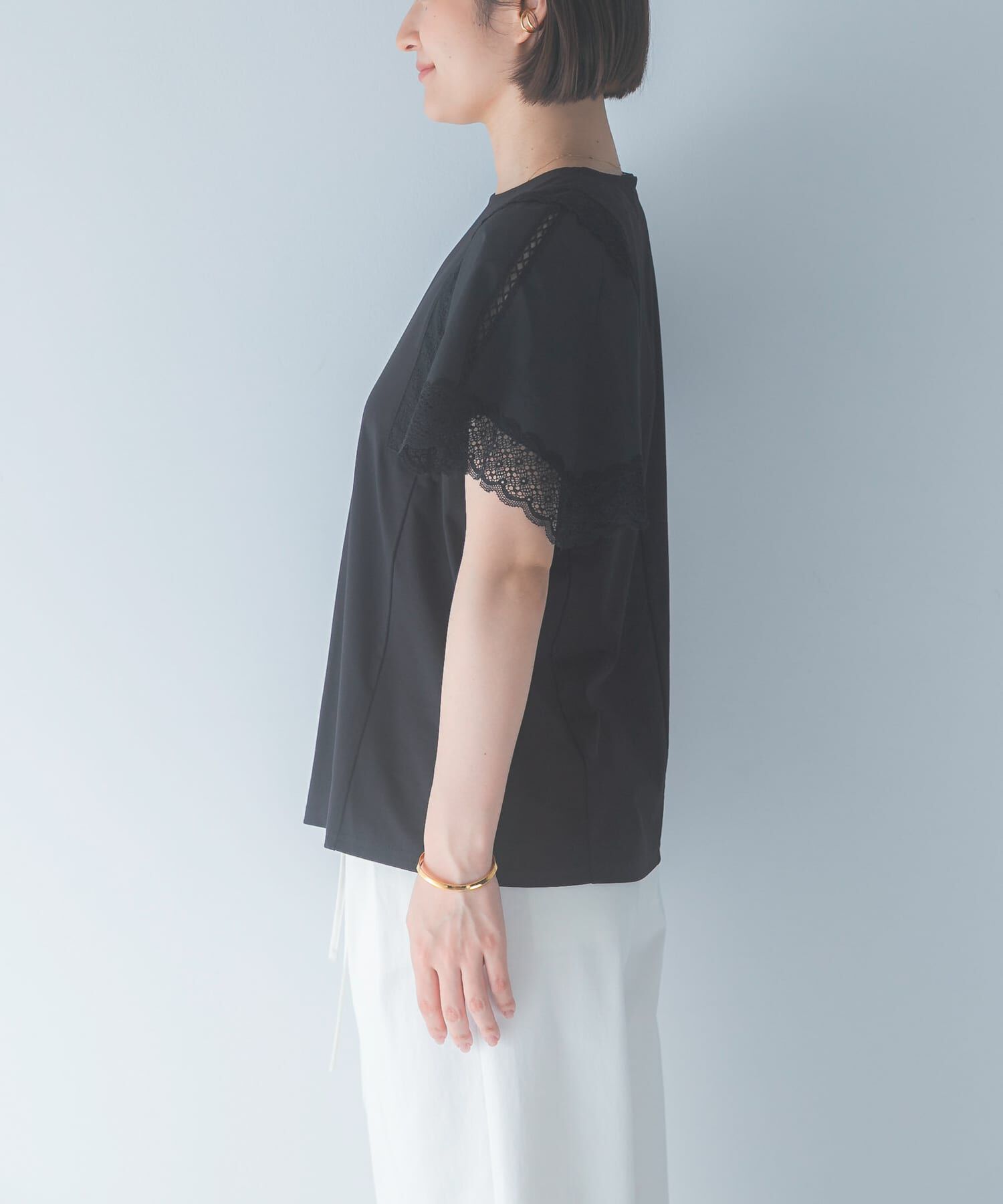 URBAN RESEARCH ROSSO「MARILYN MOON　LACED  SLEEVE CUTSEW」|Tシャツ・カットソー|