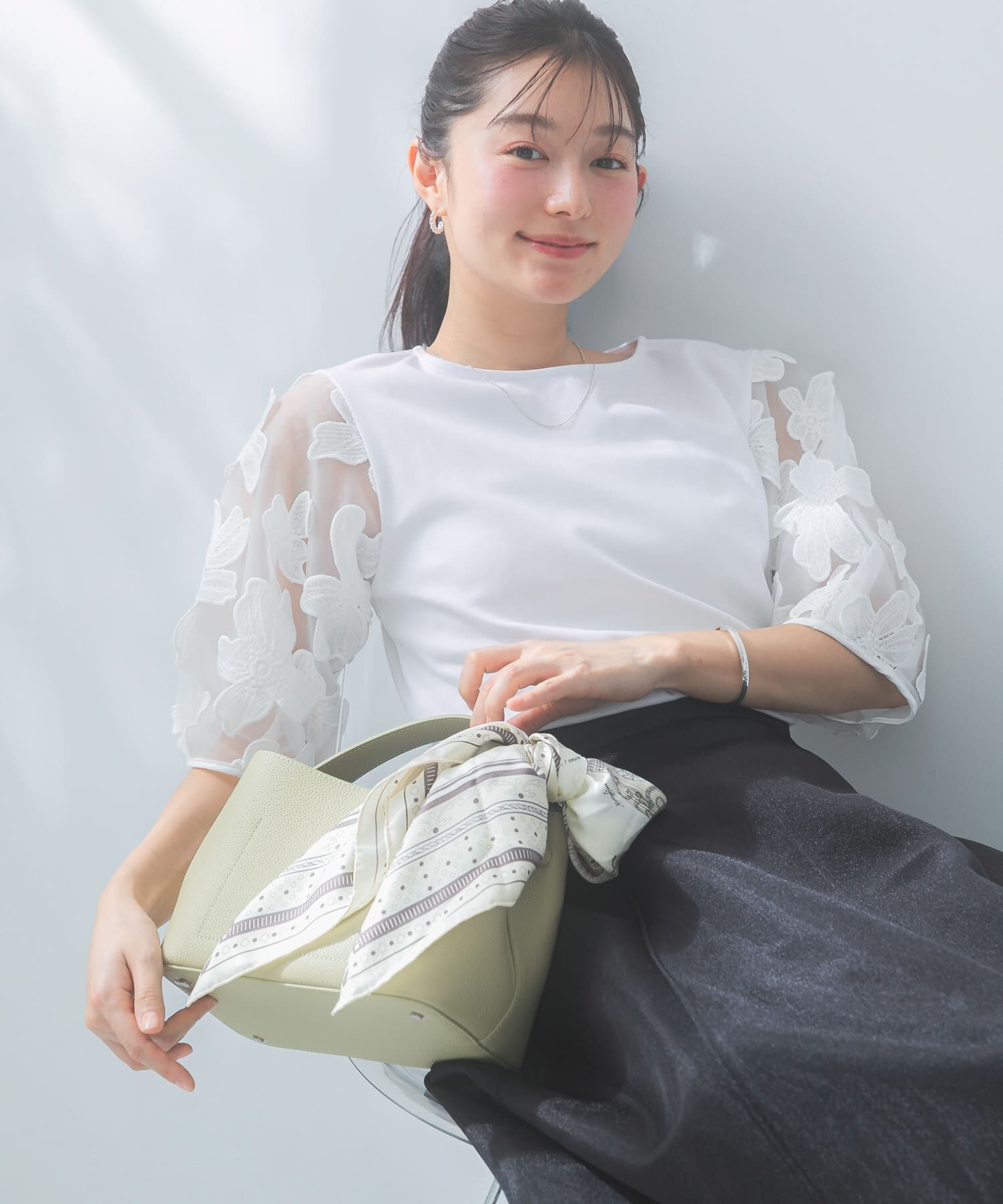 URBAN RESEARCH ROSSO「『WEB/一部店舗限定』フラワードッキングカットソー」|Tシャツ・カットソー|