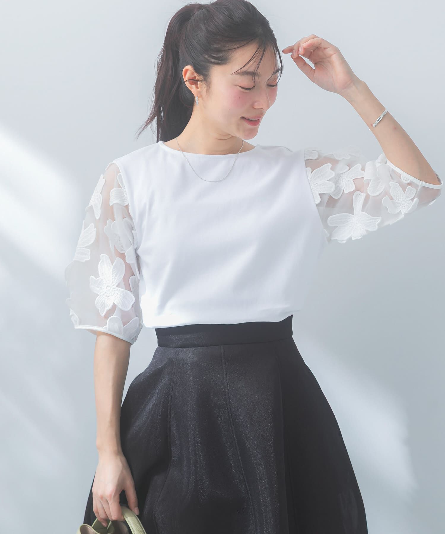 URBAN RESEARCH ROSSO「『WEB/一部店舗限定』フラワードッキングカットソー」|Tシャツ・カットソー|