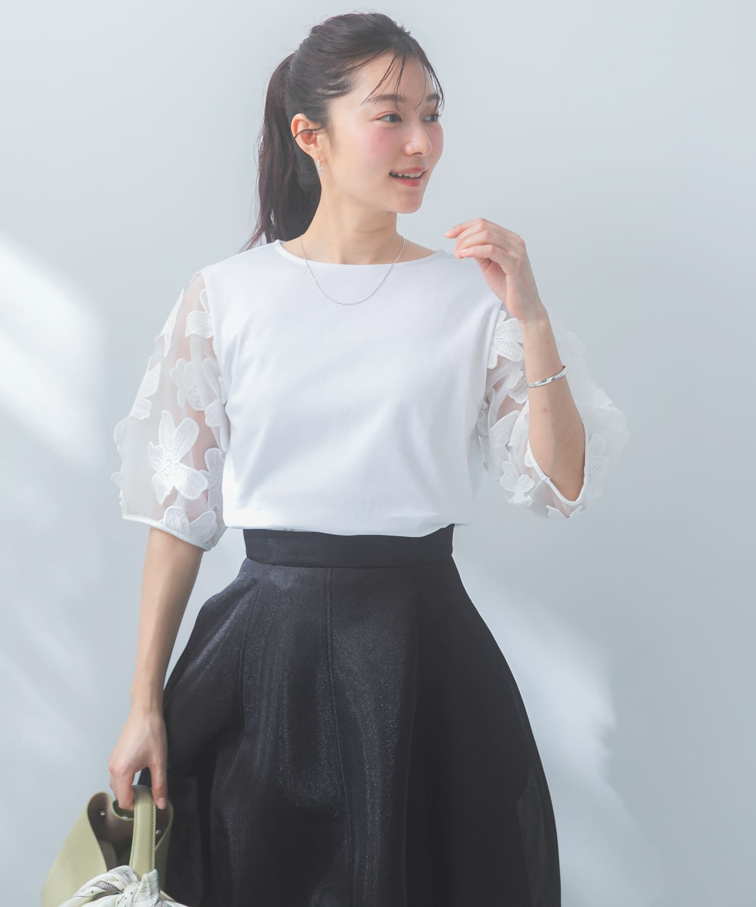 URBAN RESEARCH ROSSO「『WEB/一部店舗限定』フラワードッキングカットソー」|Tシャツ・カットソー|