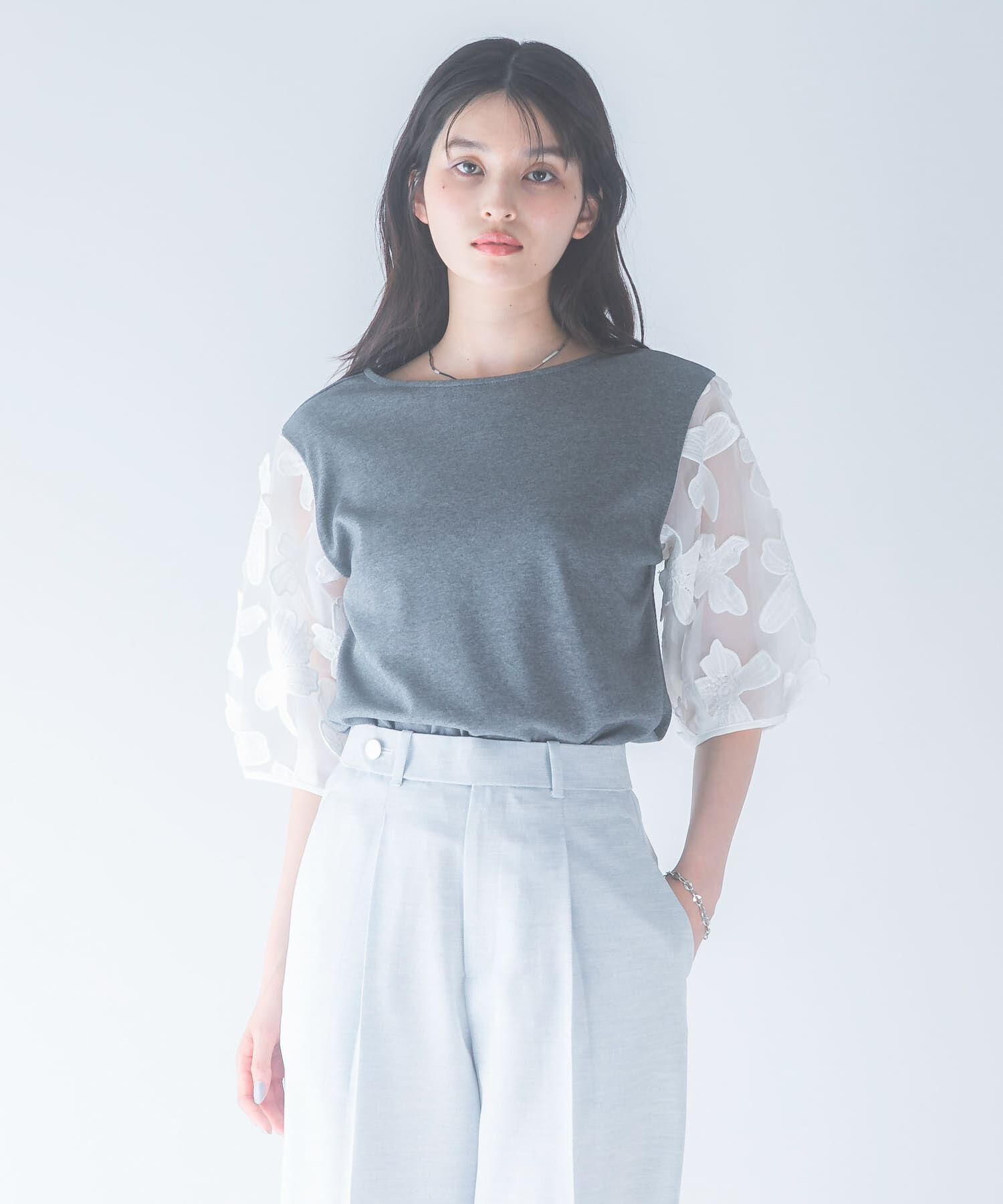 URBAN RESEARCH ROSSO「『WEB/一部店舗限定』フラワードッキングカットソー」|Tシャツ・カットソー|