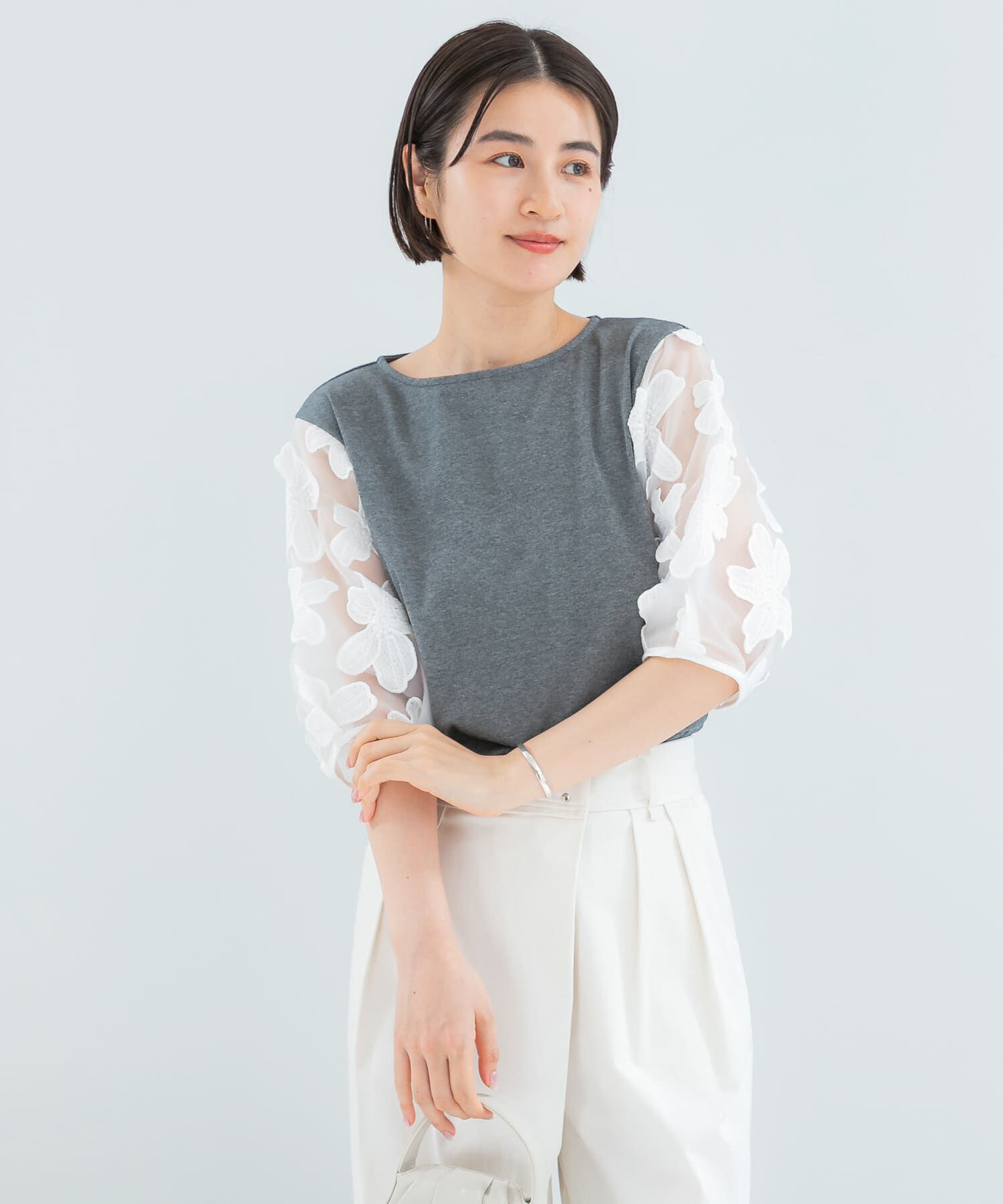 URBAN RESEARCH ROSSO「『WEB/一部店舗限定』フラワードッキングカットソー」|Tシャツ・カットソー|