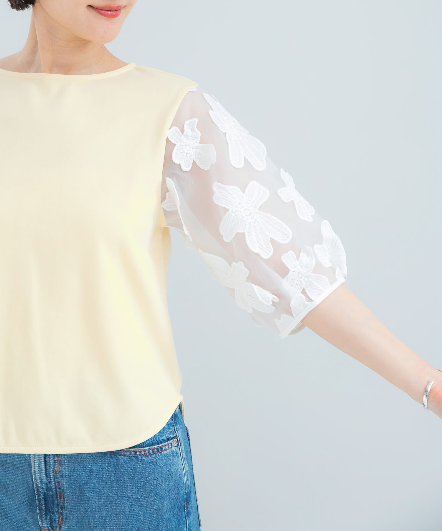 URBAN RESEARCH ROSSO「『WEB/一部店舗限定』フラワードッキングカットソー」|Tシャツ・カットソー|