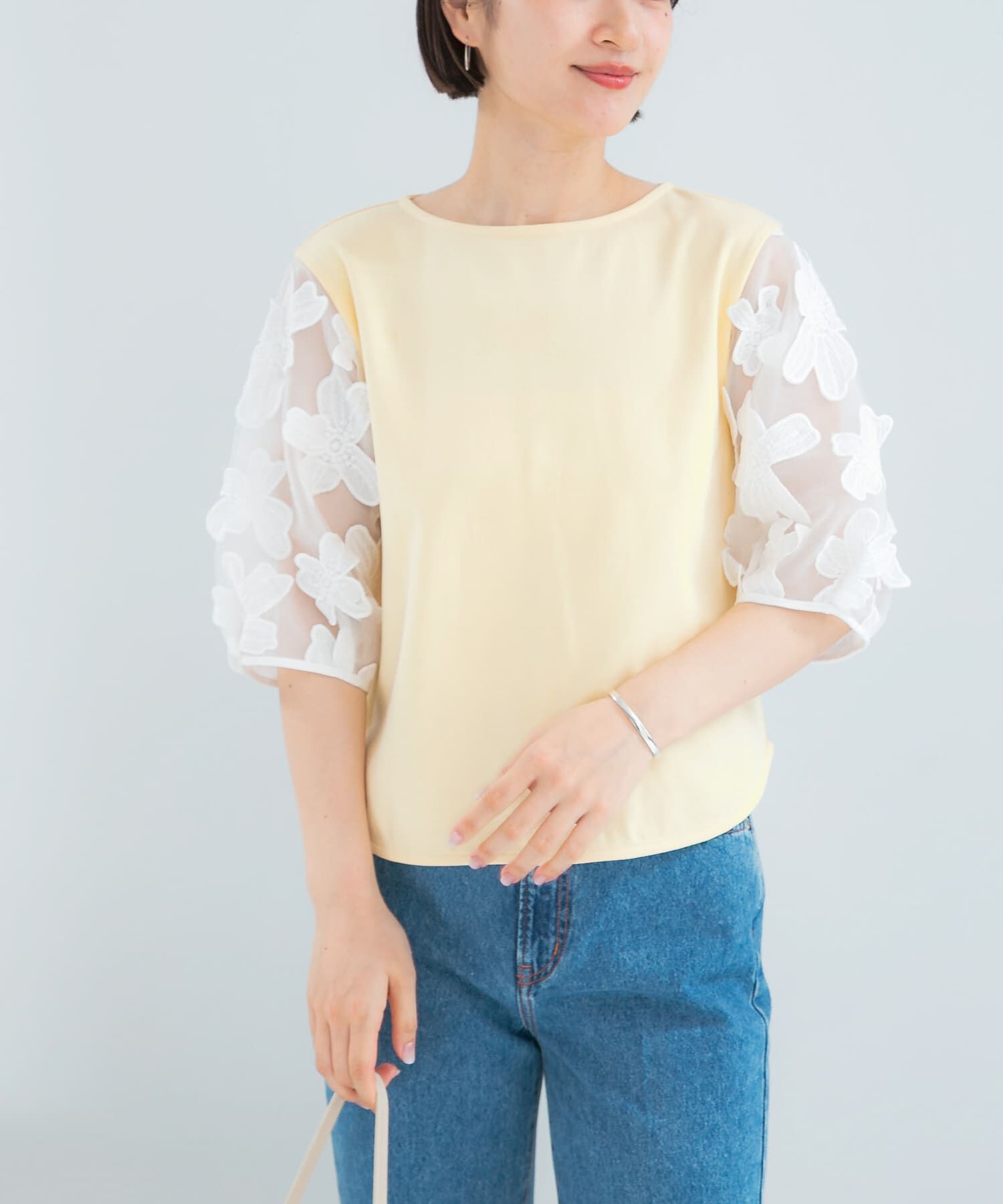 URBAN RESEARCH ROSSO「『WEB/一部店舗限定』フラワードッキングカットソー」|Tシャツ・カットソー|