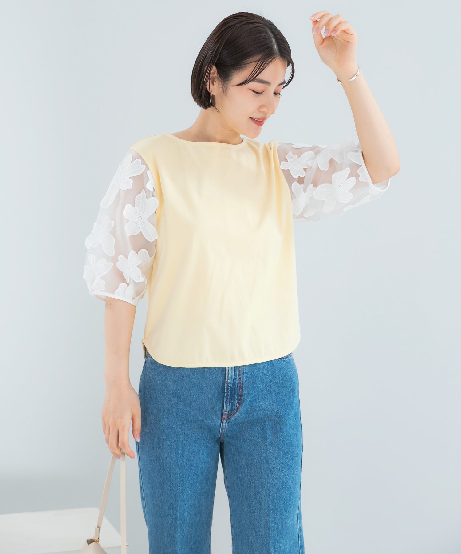 URBAN RESEARCH ROSSO「『WEB/一部店舗限定』フラワードッキングカットソー」|Tシャツ・カットソー|