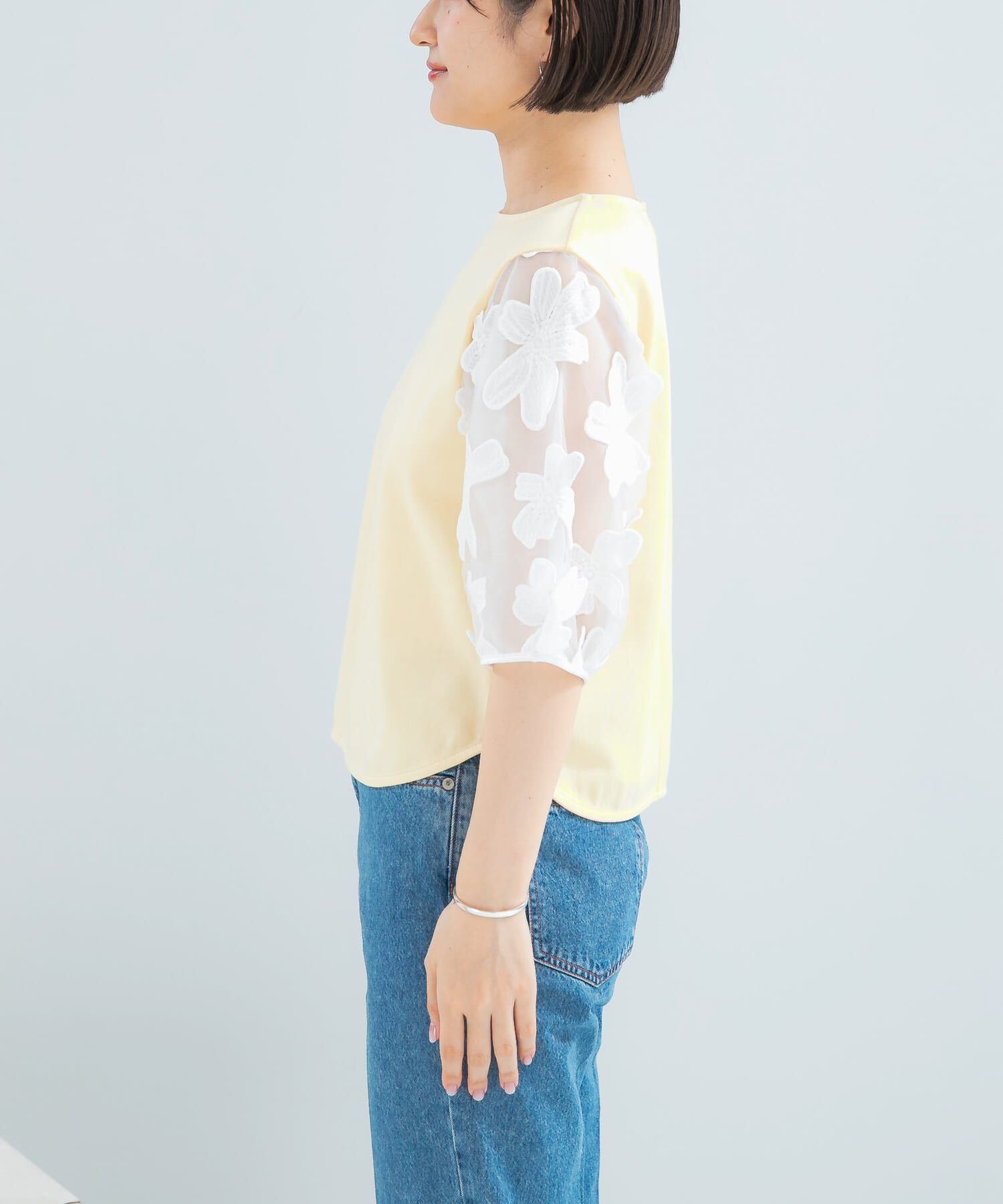 URBAN RESEARCH ROSSO「『WEB/一部店舗限定』フラワードッキングカットソー」|Tシャツ・カットソー|