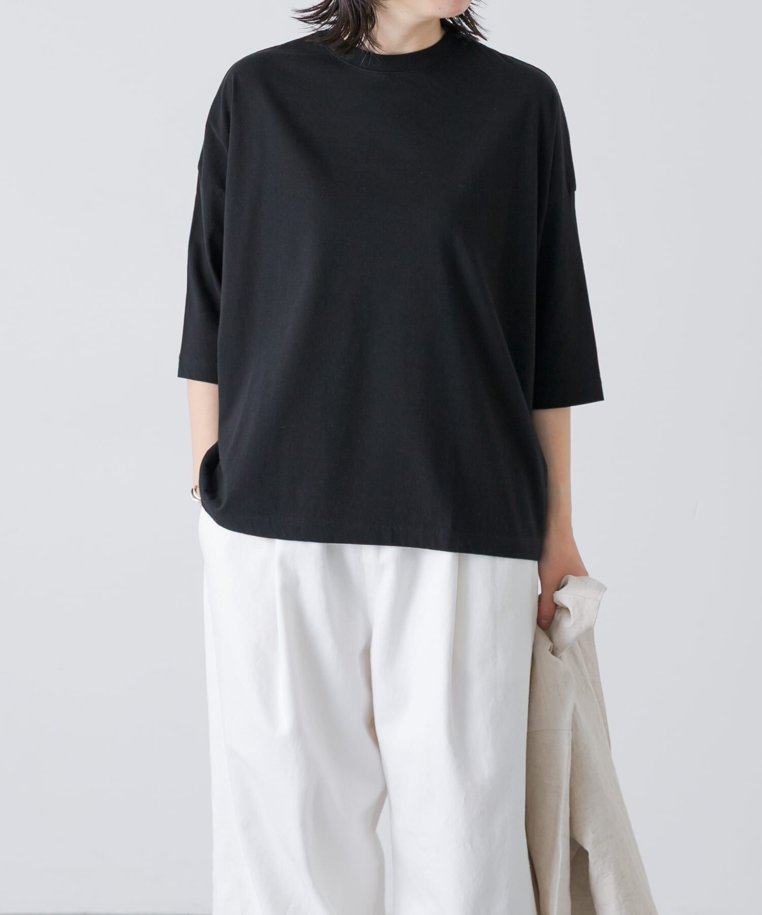 かぐれ「ワイド6分袖プルオーバー」|Tシャツ・カットソー|