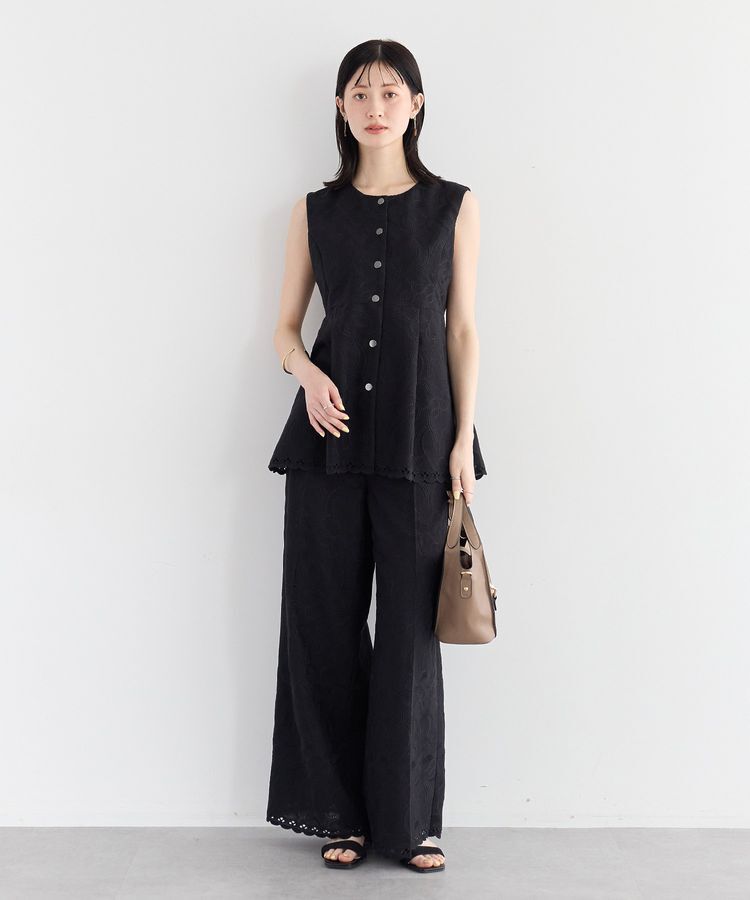 YECCA VECCA「刺繍ペプラムジレ」|ベスト・ジレ|