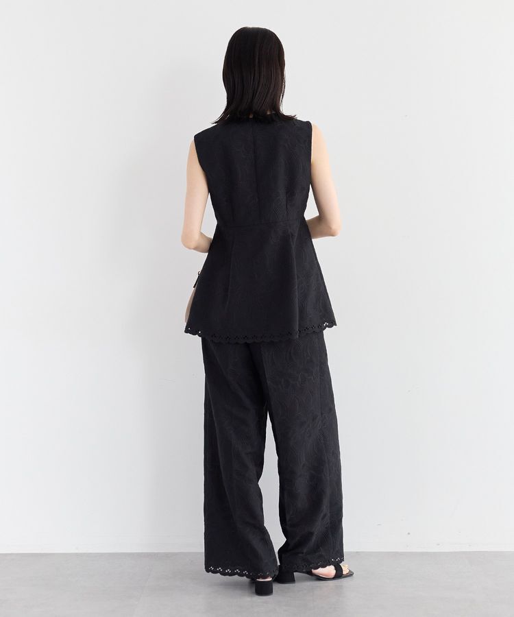 YECCA VECCA「刺繍ペプラムジレ」|ベスト・ジレ|