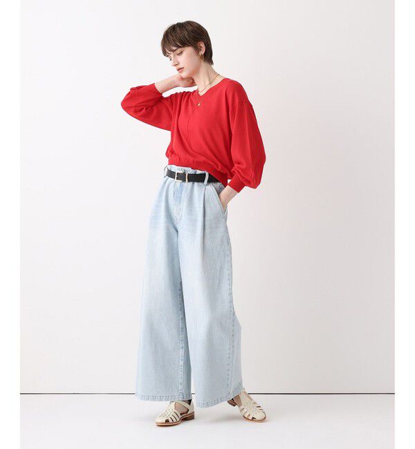 allureville「ブリーチデニムワイドレッグパンツ」|その他|