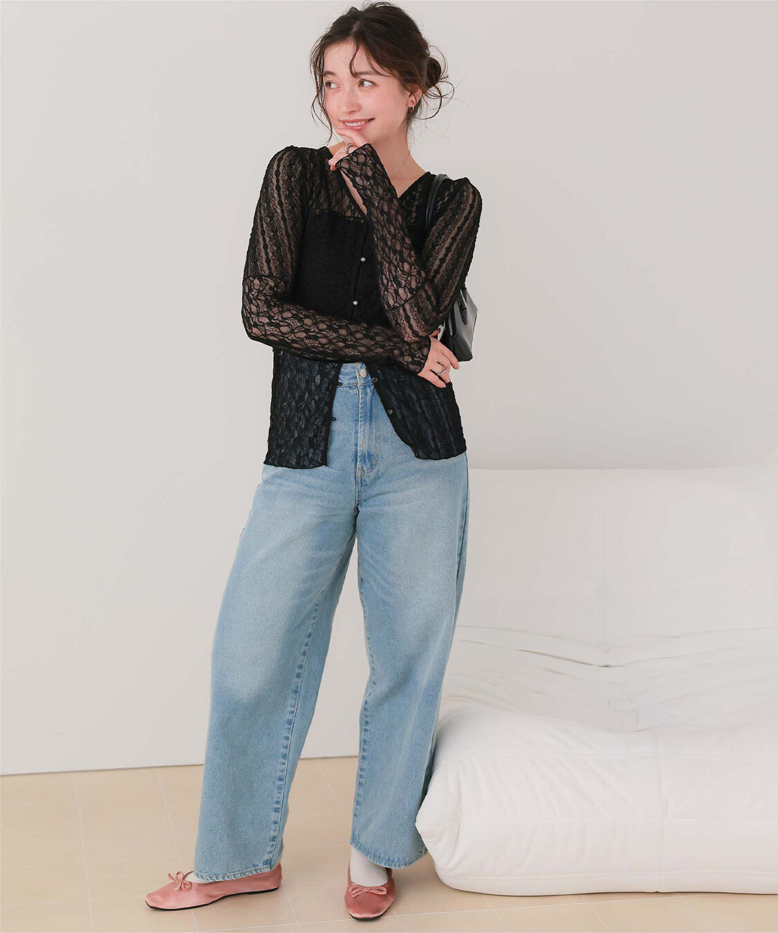 titivate「【赤埴奈津子さんコラボアイテム】前後2way切替デザインレーストップス」|Tシャツ・カットソー|