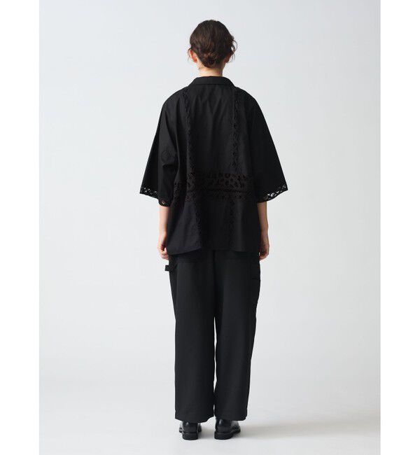 mizuiro ind「mizuiro ind バテンレースワイドシャツ」|シャツ・ブラウス|