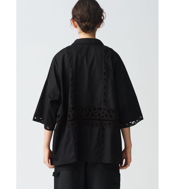 mizuiro ind「mizuiro ind バテンレースワイドシャツ」|シャツ・ブラウス|