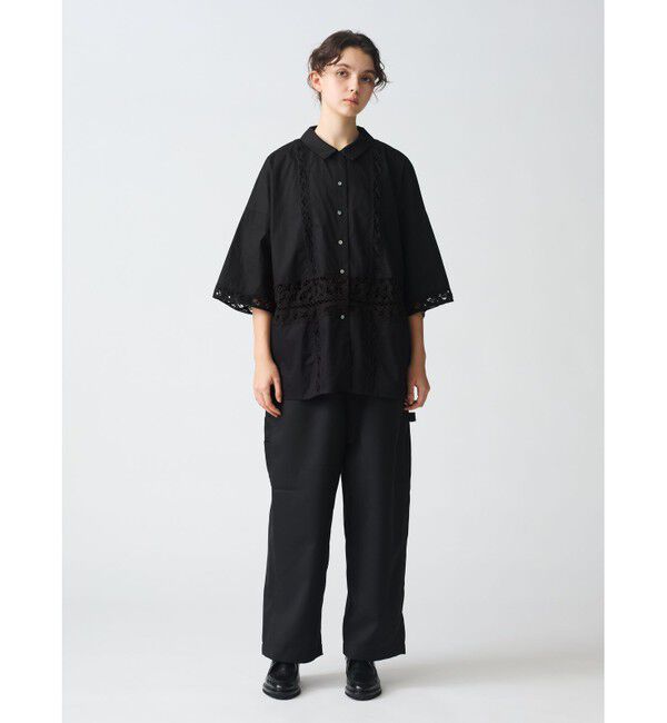 mizuiro ind「mizuiro ind バテンレースワイドシャツ」|シャツ・ブラウス|