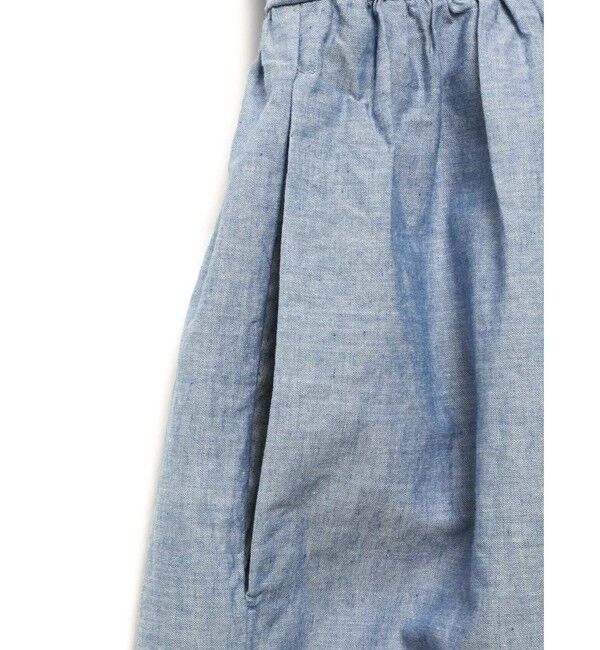 MidiUmi「MidiUmi シャンブレーギャザーワンピース」|ワンピース|