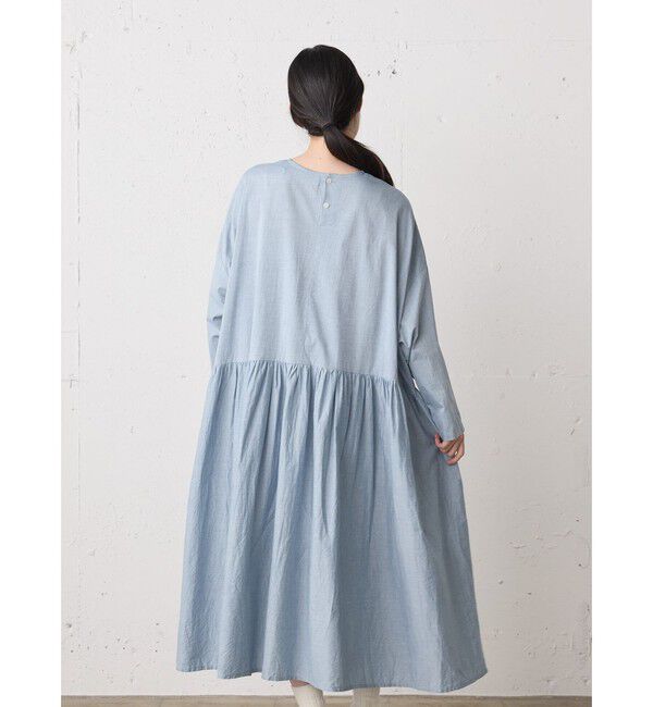 MidiUmi「MidiUmi シャンブレーギャザーワンピース」|ワンピース|