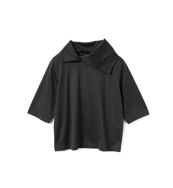 mizuiro ind「mizuiro ind アシンメトリーカラープルオーバー」|Tシャツ・カットソー|ブラック