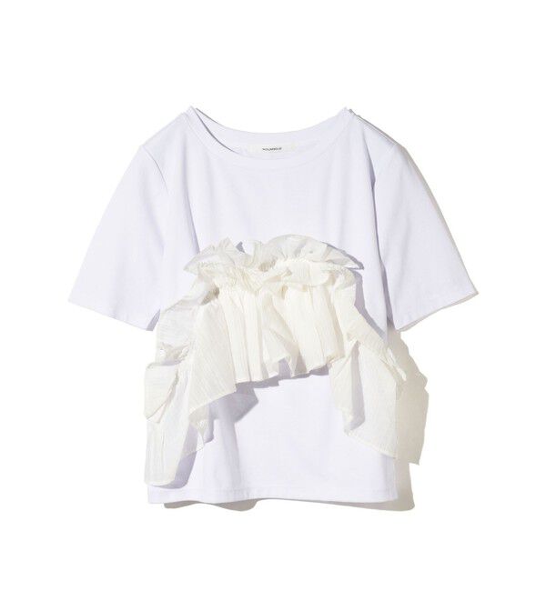 MIDIUMISOLID「MIDIUMISOLID for Ladies シフトフリルTシャツ」|Tシャツ・カットソー|