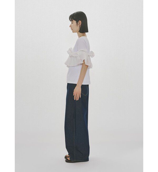 MIDIUMISOLID「MIDIUMISOLID for Ladies シフトフリルTシャツ」|Tシャツ・カットソー|